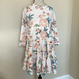 ZARA The Sharon Floral Tiered Babydoll Dress
